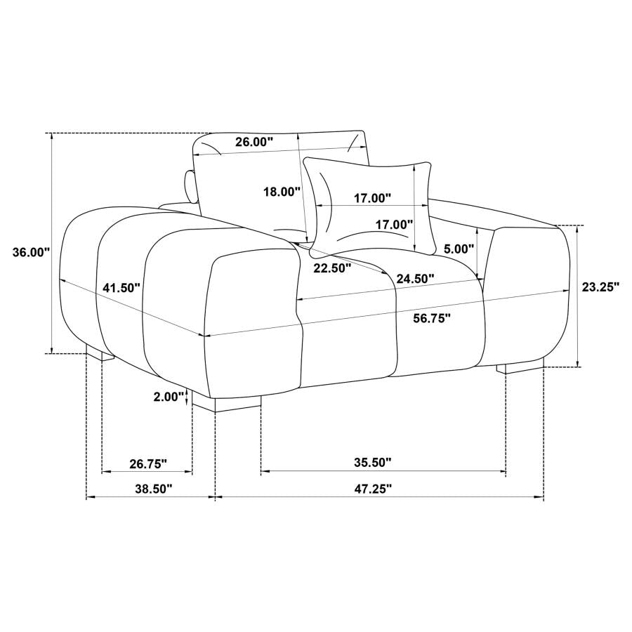 Home & Sleep Outlet - Octavia Upholstered Track Arm Accent Chair Black