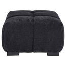 Octavia Upholstered Rectangular Ottoman Black