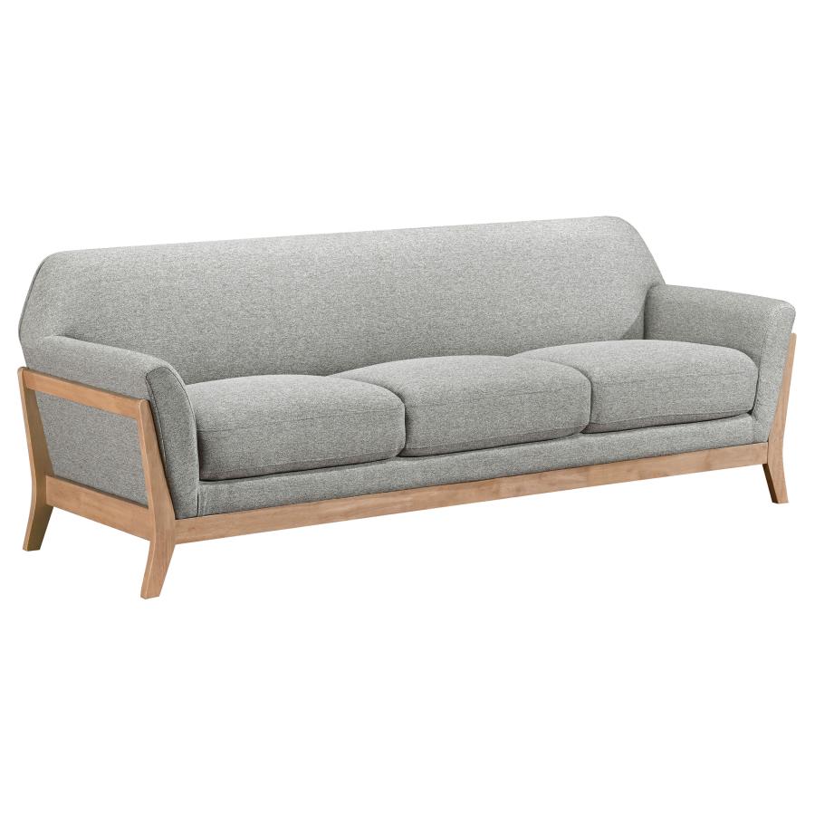 Vaughn 3-piece Fabric Upholstered Flared Arm Sofa Set Grey