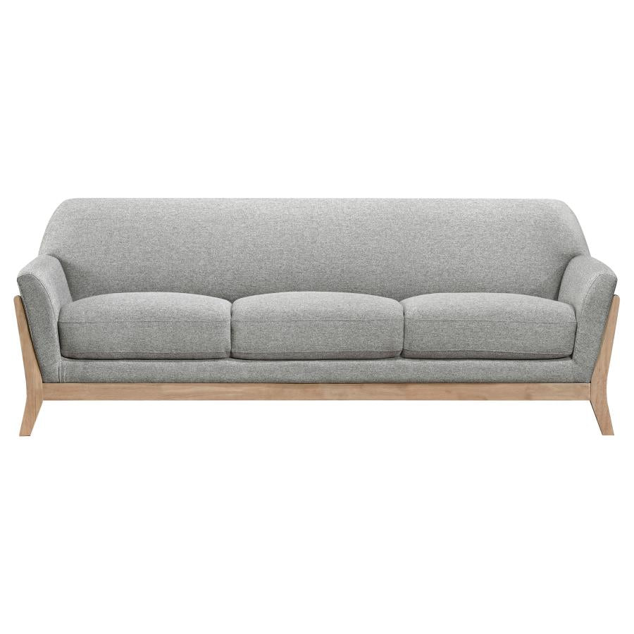 Vaughn 3-piece Fabric Upholstered Flared Arm Sofa Set Grey