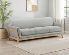 Home & Sleep Outlet - Vaughn Fabric Upholstered Flared Arm Sofa Grey