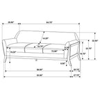 Home & Sleep Outlet - Vaughn Fabric Upholstered Flared Arm Sofa Grey