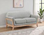Home & Sleep Outlet - Vaughn Fabric Upholstered Flared Arm Loveseat Grey