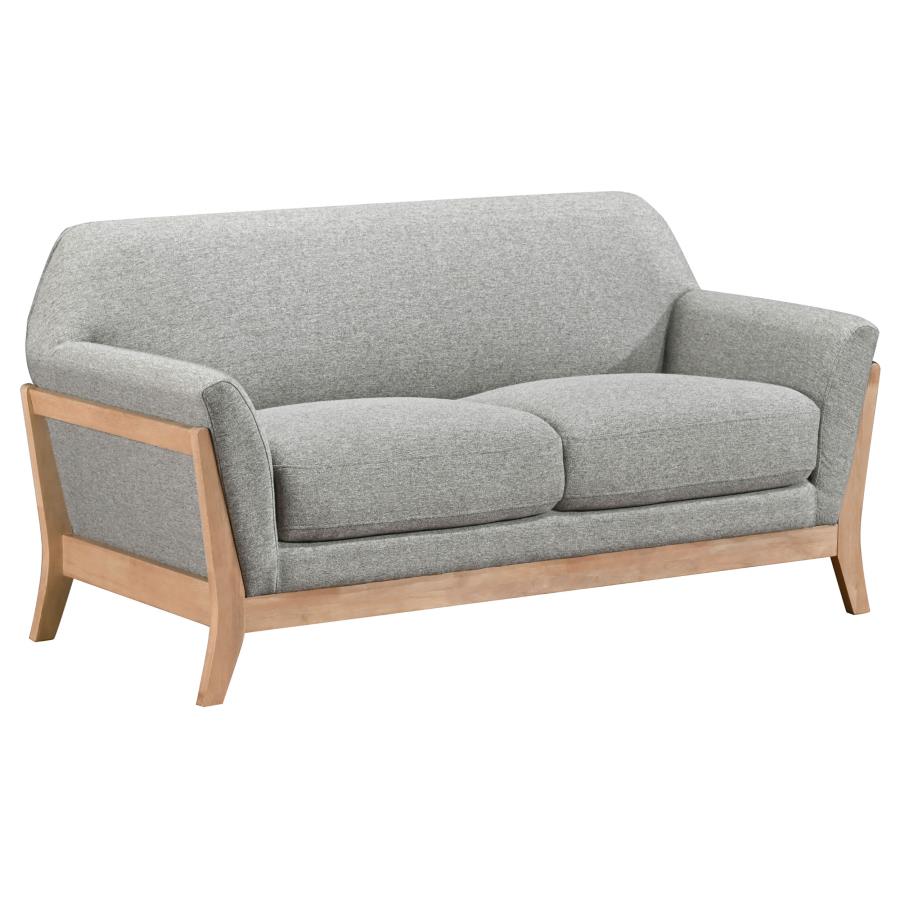Home & Sleep Outlet - Vaughn Fabric Upholstered Flared Arm Loveseat Grey