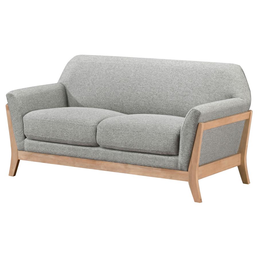 Home & Sleep Outlet - Vaughn Fabric Upholstered Flared Arm Loveseat Grey