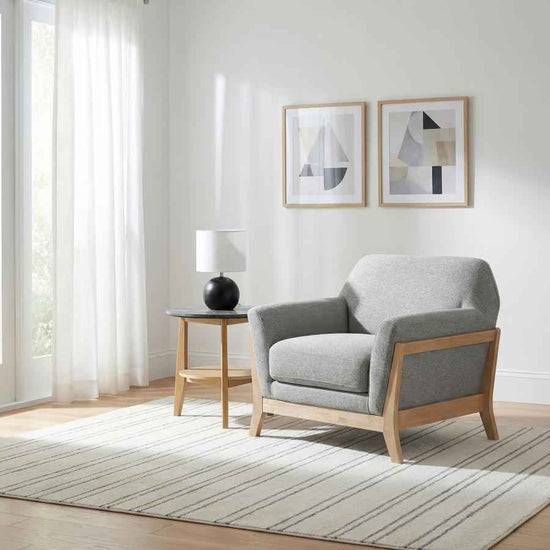 Vaughn Fabric Upholstered Flared Arm Accent Chair Grey
