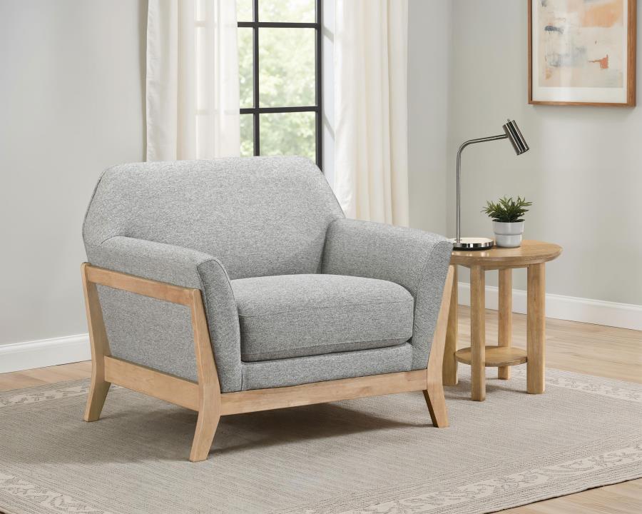 Home & Sleep Outlet - Vaughn Fabric Upholstered Flared Arm Accent Chair Grey