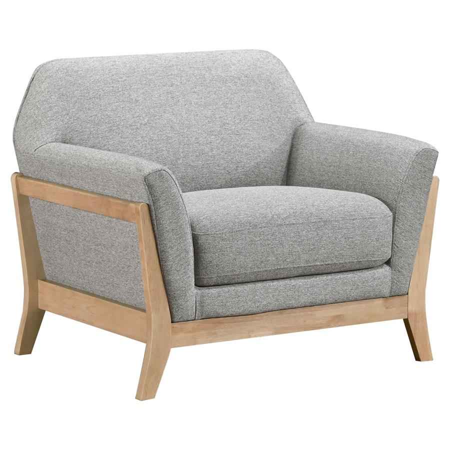 Vaughn Fabric Upholstered Flared Arm Accent Chair Grey