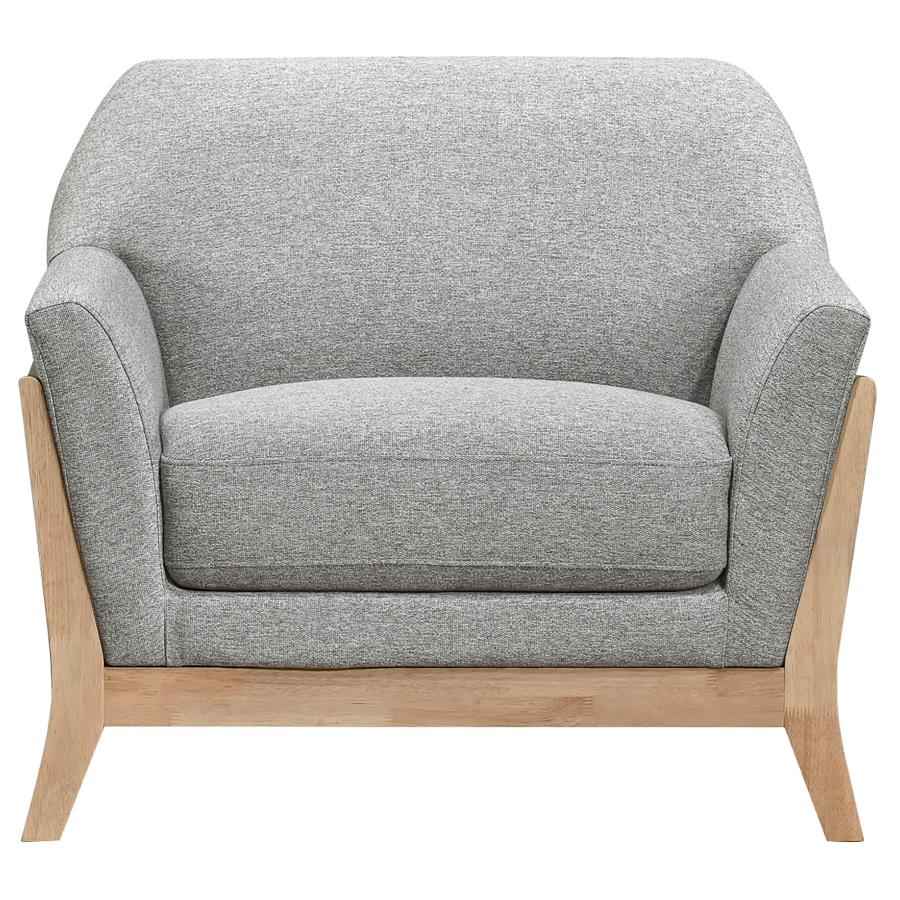 Vaughn Fabric Upholstered Flared Arm Accent Chair Grey
