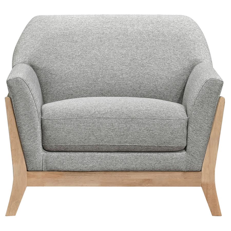 Home & Sleep Outlet - Vaughn Fabric Upholstered Flared Arm Accent Chair Grey