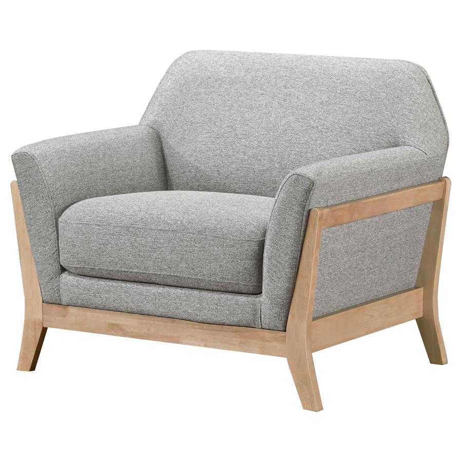 Home & Sleep Outlet - Vaughn Fabric Upholstered Flared Arm Accent Chair Grey