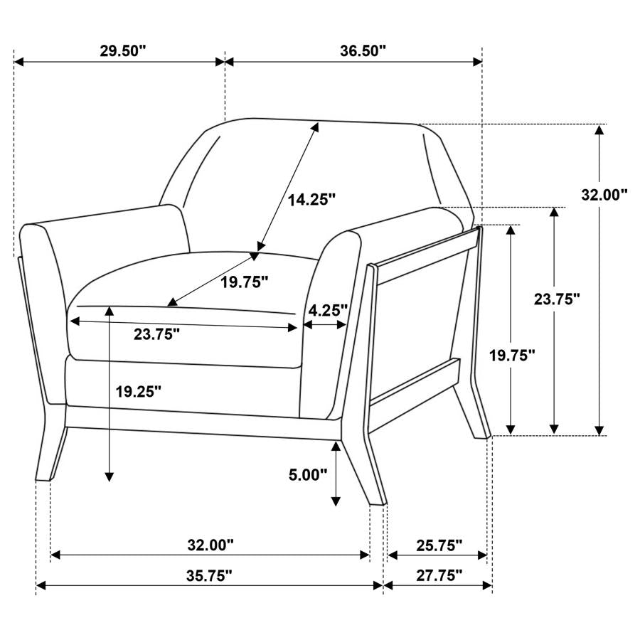 Home & Sleep Outlet - Vaughn Fabric Upholstered Flared Arm Accent Chair Grey