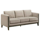 Islington 3-piece Upholstered Panel Arm Sofa Set Taupe