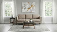 Islington Fabric Upholstered Panel Arm Sofa Taupe