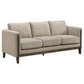 Home & Sleep Outlet - Islington Fabric Upholstered Panel Arm Sofa Taupe
