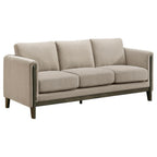 Home & Sleep Outlet - Islington Fabric Upholstered Panel Arm Sofa Taupe