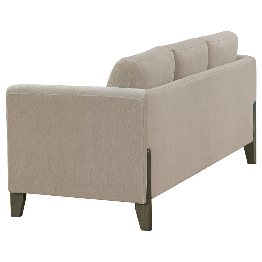 Home & Sleep Outlet - Islington Fabric Upholstered Panel Arm Sofa Taupe