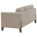 Home & Sleep Outlet - Islington Fabric Upholstered Panel Arm Sofa Taupe