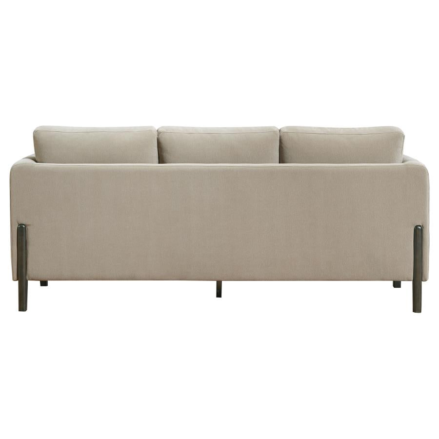 Home & Sleep Outlet - Islington Fabric Upholstered Panel Arm Sofa Taupe