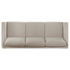 Home & Sleep Outlet - Islington Fabric Upholstered Panel Arm Sofa Taupe