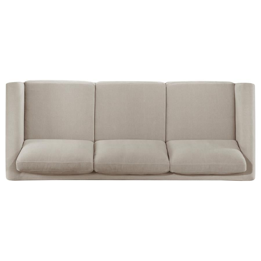Home & Sleep Outlet - Islington Fabric Upholstered Panel Arm Sofa Taupe