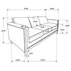 Home & Sleep Outlet - Islington Fabric Upholstered Panel Arm Sofa Taupe