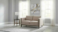 Islington Fabric Upholstered Panel Arm Loveseat Taupe