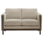 Home & Sleep Outlet - Islington Fabric Upholstered Panel Arm Loveseat Taupe