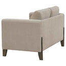 Islington Fabric Upholstered Panel Arm Loveseat Taupe