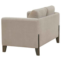 Islington Fabric Upholstered Panel Arm Loveseat Taupe