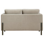 Home & Sleep Outlet - Islington Fabric Upholstered Panel Arm Loveseat Taupe