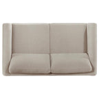 Home & Sleep Outlet - Islington Fabric Upholstered Panel Arm Loveseat Taupe