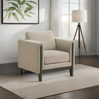Home & Sleep Outlet - Islington Fabric Upholstered Panel Arm Accent Chair Taupe