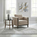 Islington Fabric Upholstered Panel Arm Accent Chair Taupe