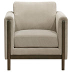 Home & Sleep Outlet - Islington Fabric Upholstered Panel Arm Accent Chair Taupe