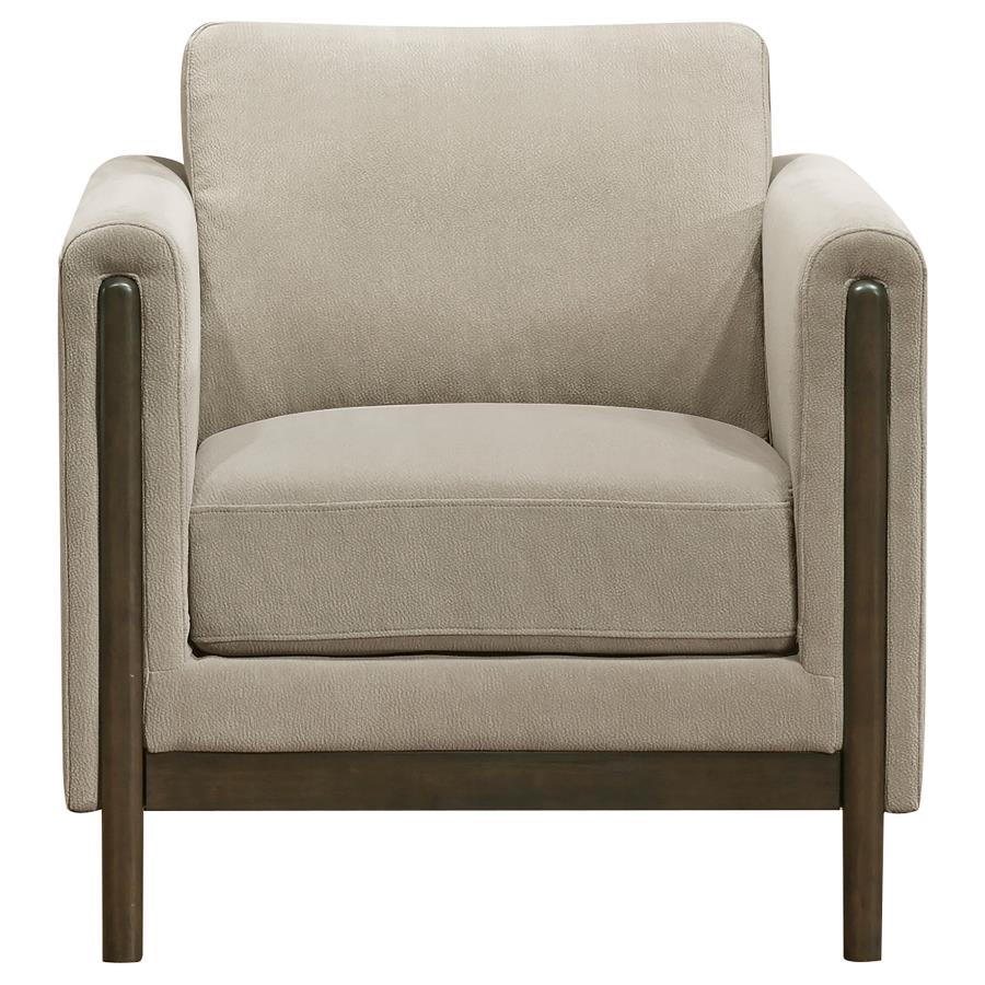 Home & Sleep Outlet - Islington Fabric Upholstered Panel Arm Accent Chair Taupe