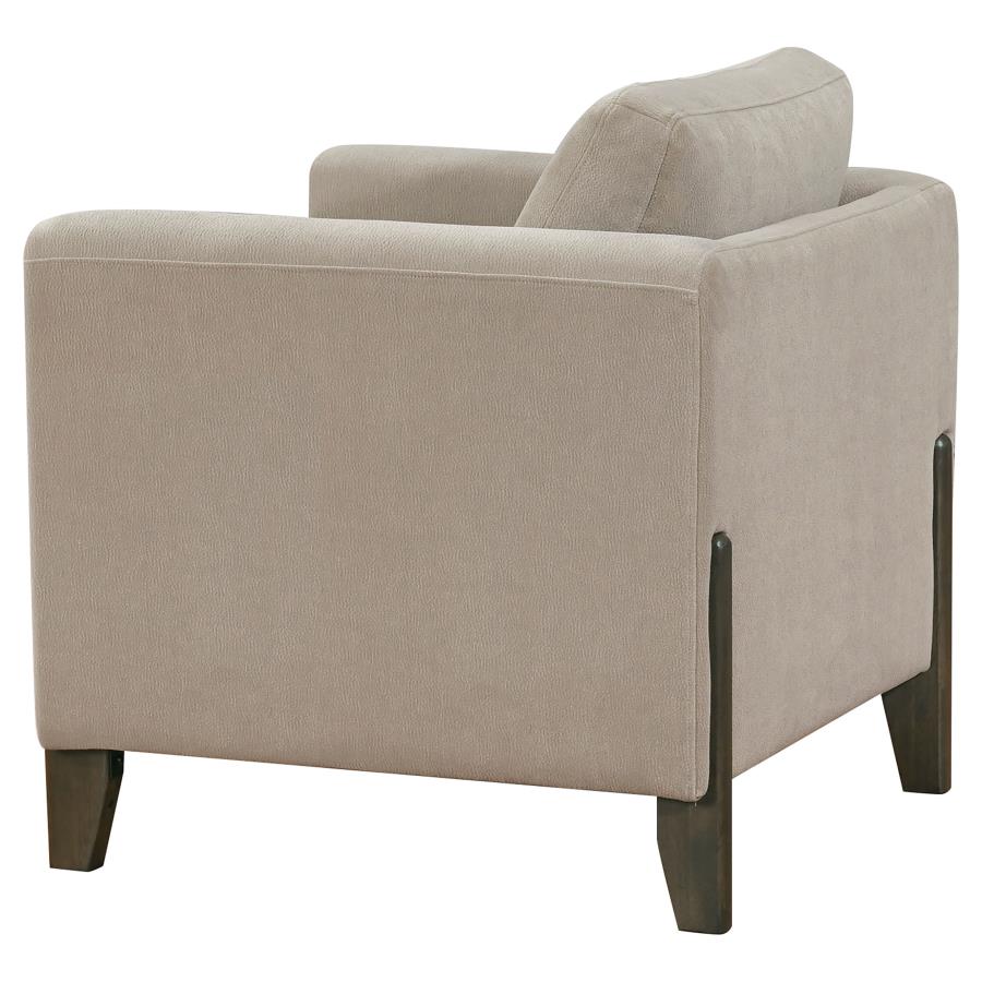 Home & Sleep Outlet - Islington Fabric Upholstered Panel Arm Accent Chair Taupe