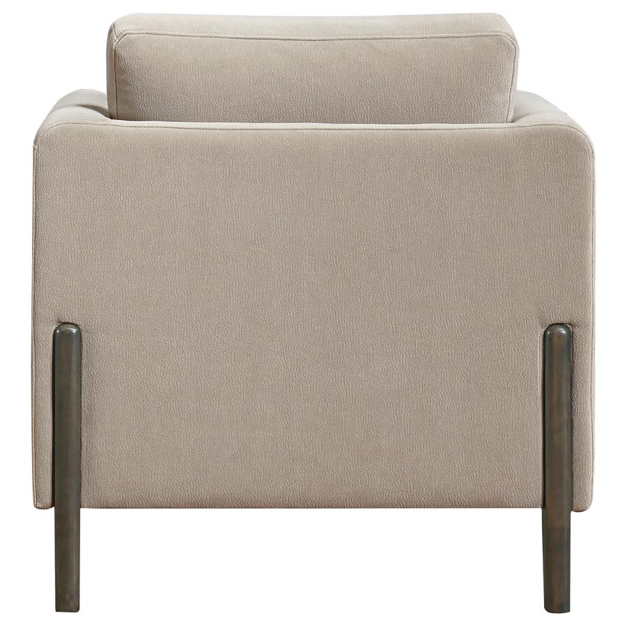 Home & Sleep Outlet - Islington Fabric Upholstered Panel Arm Accent Chair Taupe