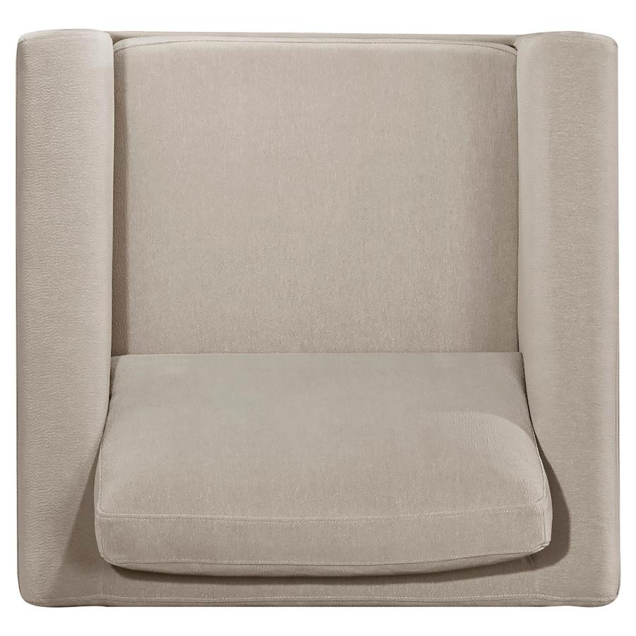 Home & Sleep Outlet - Islington Fabric Upholstered Panel Arm Accent Chair Taupe