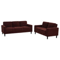 Home & Sleep Outlet - Ruth 2-piece Fabric Upholstered Track Arm Sofa Rust Red