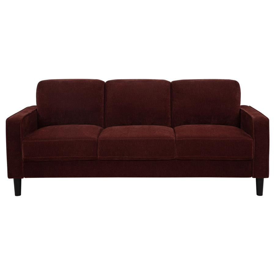 Home & Sleep Outlet - Ruth 2-piece Fabric Upholstered Track Arm Sofa Rust Red