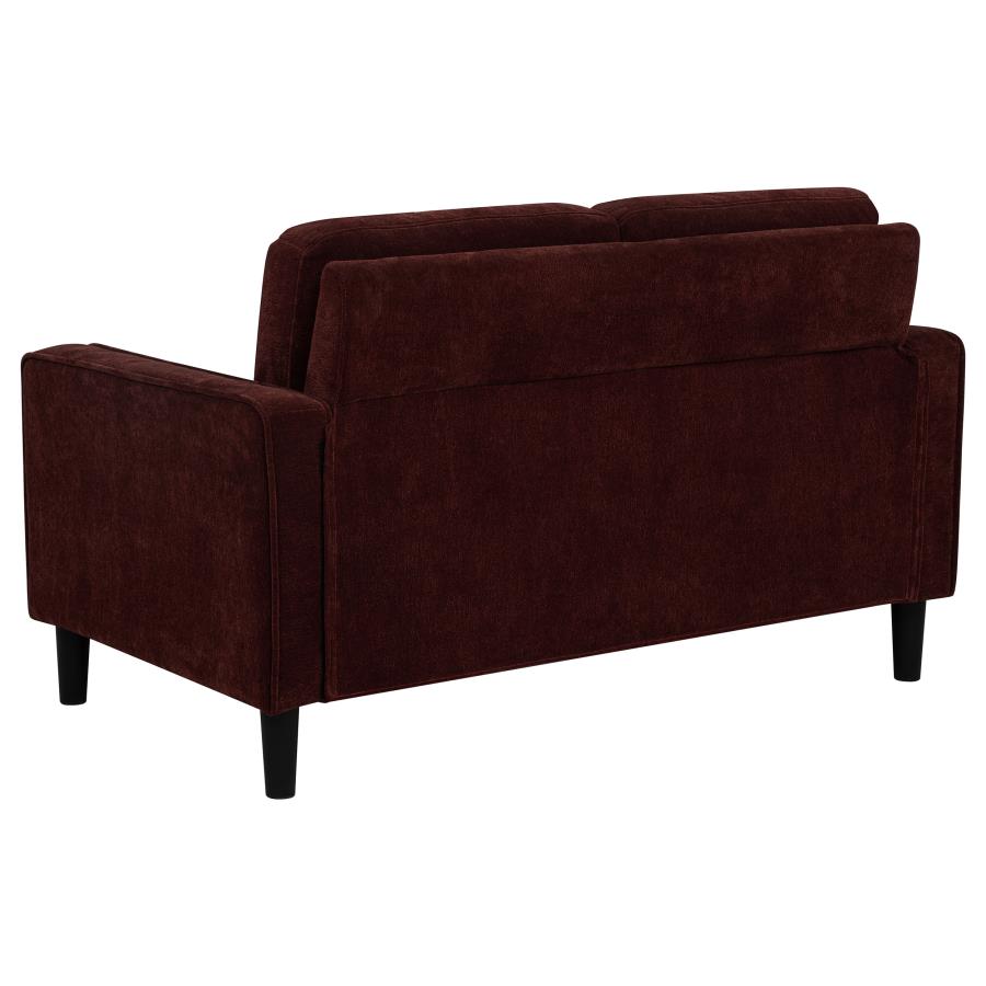 Home & Sleep Outlet - Ruth 2-piece Fabric Upholstered Track Arm Sofa Rust Red