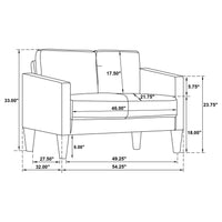 Ruth 2-piece Fabric Upholstered Track Arm Sofa Rust Red