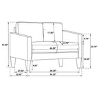 Home & Sleep Outlet - Ruth 2-piece Fabric Upholstered Track Arm Sofa Rust Red