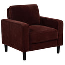 Ruth 3-piece Fabric Upholstered Track Arm Sofa Rust Red