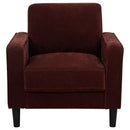 Ruth 3-piece Fabric Upholstered Track Arm Sofa Rust Red