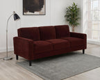 Home & Sleep Outlet - Ruth 77-inch Fabric Upholstered Track Arm Sofa Rust Red