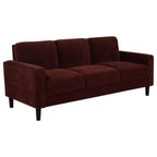 Home & Sleep Outlet - Ruth 77-inch Fabric Upholstered Track Arm Sofa Rust Red
