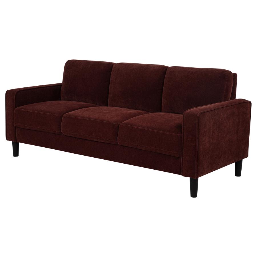 Home & Sleep Outlet - Ruth 77-inch Fabric Upholstered Track Arm Sofa Rust Red