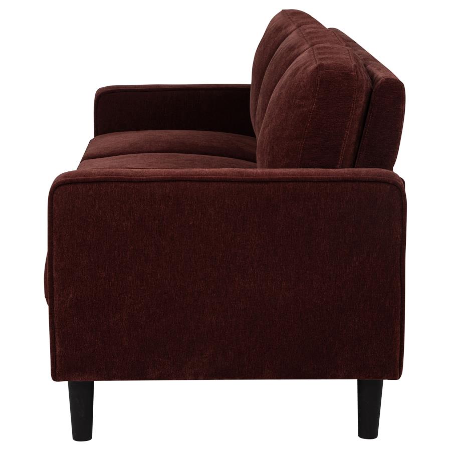 Home & Sleep Outlet - Ruth 77-inch Fabric Upholstered Track Arm Sofa Rust Red